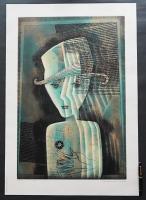 深沢幸雄 佐倉市立美術館所蔵作 大判色彩銅版画『印象(美しい若者)』限定75部