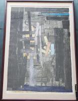 萩原英雄 大判木版画『コンポジションH (Composition)』 限定30部