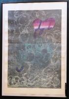萩原英雄 大判木版画(両面刷り)『藍の幻想 No.2 (Fantasy in blue)』限定30部
