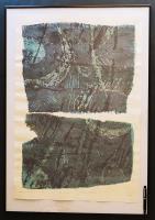 萩原英雄 大判木版画(両面刷り)『藍の幻想 No.4 (Fantasy in blue)』限定50部