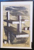河内成幸 大判木版画(凸凹摺り)『加速夢Ⅲ(The Accelerated Dream)』Ed.35の内,No.1 