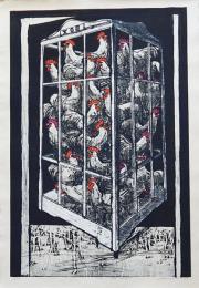 河内成幸 大英博物館所蔵作 大判木版画(凸凹摺り)『Give up(Ⅰ)』限定30部 