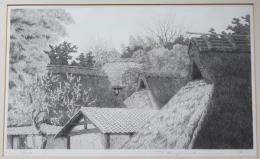 田中良平 銅版画『早春の村』 限定100部