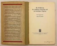 【ドイツ語 ひげ文字洋書】 基督教神学及び教会教理の成立：：六つの講義 『Die Entstehung der christlichen Theologie und des kirchlichen Dogmas』 1927年刊