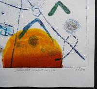萩原英雄 木版画『星月夜 No.14 (Starlit night)』Ed.50の内,No.1