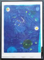 萩原英雄 木版画『星月夜 No.15 (Starlit night)』Ed.50の内,No.1