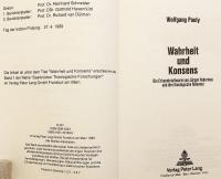 【ドイツ語洋書】 真理と合意：ユルゲン・ハーバーマスの認識論とその神学的意義 『Wahrheit und Konsens : die Erkenntnistheorie von Jürgen Habermas und ihre theologische Relevanz』