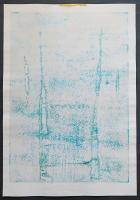 萩原英雄 第3回東京国際版画ビエンナーレ出品作 大判木版画『鎧える人 No.13 (man in armor)』限定50部