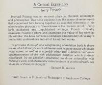 英語洋書 マイケル・ポラニー：批判的解説 【Michael Polanyi: A Critical Exposition】