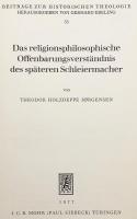 【ドイツ語洋書】 後期シュライアマハーにおける宗教哲学的な啓示理解 『Das religionsphilosophische Offenbarungsverständnis des späteren Schleiermacher』