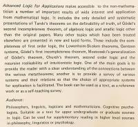 【英語洋書】 応用向け 高等論理学 『Advanced logic for applications』