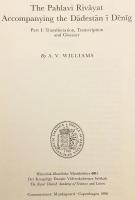 【英語・パフラヴィー語・ペルシア語洋書】 ゾロアスター教教義問答集『ダーデスターン・イー・デーニーグ』付随のパフラヴィー語伝承文書 『The Pahlavi rivāyat accompanying the Dādestān ī dēnīg』