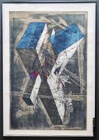 河内成幸 カリフォルニア国際版画展最高賞受賞作 大判木版画(凸凹摺り)『加速夢Ⅴ』 限定75部