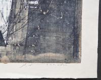 河内成幸 カリフォルニア国際版画展最高賞受賞作 大判木版画(凸凹摺り)『加速夢Ⅴ』 限定75部