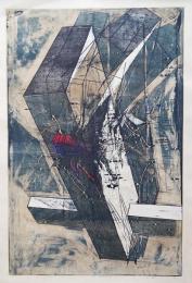 河内成幸 大判木版画(凸凹摺り)『加速夢 Ⅷ』 限定35部