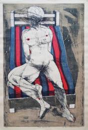 河内成幸 大英博物館所蔵作 大判木版画(凸凹摺り)『Mrs.A女史 Ⅲ』 限定30部
