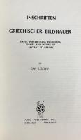 ドイツ語・ギリシア語洋書 ギリシア彫刻家の銘文集成 【Inschriften Griechischer Bildhauer：Greek Inscriptions Recording Names and Works of Ancient Sculptors】