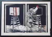 河内成幸 大英博物館所蔵作 大判木版画(凸凹摺り)『Give up Ⅱ』限定30部