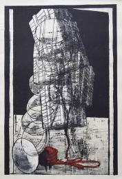 河内成幸 大英博物館所蔵作 大判木版画(凸凹摺り)『Give up Ⅲ』 限定30部