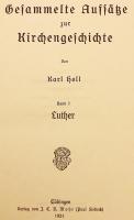 【ドイツ語 ひげ文字洋書】 教会史論文集 『Gesammelte Aufsätze zur Kirchengeschichte』　1921年刊