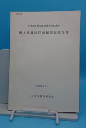 田上里遺跡群発掘調査報告書　大津市埋蔵文化財調査報告書(6)