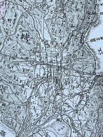 京都府管内地圖1舗　京都市街全圖付　明治期刊　銅版刷　境界彩色　元表紙・元題簽