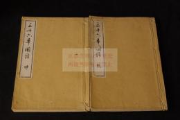 三十六花園譜 初二集 未出版稿本 明治十八年写本二冊揃　極彩本草花図入　主に一図一詩　