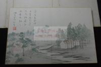 漱石遺墨 約大正間多色木板摺画帳 帙入一帖揃 自序1・作品見開12図
