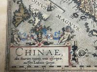 原版アジア地図 一枚 中国日本有　西文最古中国地図 1584-1585年 オルテリウス 『世界の劇場』から ラテン語初版か 万里の長城ほか収入 古額付