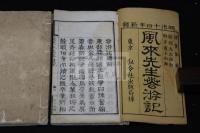 風来先生春遊記 版画入 明14年刊本 白紙二冊揃 巻上一部虫食補修有