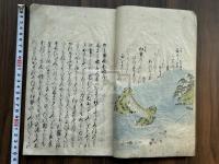 六々貝合和歌　三十六貝歌合　元禄三年跋　江戸中期極彩絵入写本 一冊揃