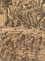 乾隆平定苗疆戦図 攻克廖家沖生擒首逆石三保 乾隆60年/1795 フランス注文銅版画 一枚　乾隆帝詩文付 北京印刷 額