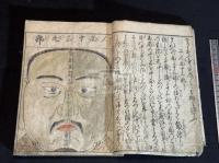 安倍晴明人相巻 2巻 寛文二年西村又左衛門刊本 木板摺合本一冊揃  人相版画手彩