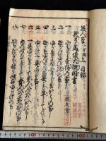美人草2巻 多賀高忠聞書 弓術秘伝書  安永九年平安書肆循古堂求版 　木板摺合本一冊揃 三田葆光旧蔵　「葆光閣蔵書印」印有 一部朱筆校合 明応ー安永奥書写有