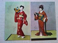 【絵葉書】絵はがき博多人形　人形唄入　　6枚　袋付
大崎周水堂　発行