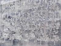 歴史資料／忠臣蔵／赤穂浪士／義士肖像画／大石内蔵助他47名？／石碑？／墨刷／原拓？／123x56cm／１枚／軸装品