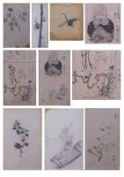 尾形光琳関係資料／下絵画稿／光琳、寂明署名あり／新発見／光琳は元禄七年には法橋だった！／図版28枚／書付等5点