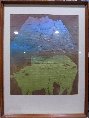 黒田暢染作品　題：山も暮れて（額装品）