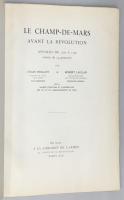 Le Champ-de-Mars avant la Revolution. リヨロ、ローラン共著：革命前のシャン・ド・マルス