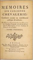 Memoires sur l'Ancienne Chevalerie　ラ・キュルヌ・ド・サント＝パレイ：いにしえの騎士道に関する覚書（初版）全３冊