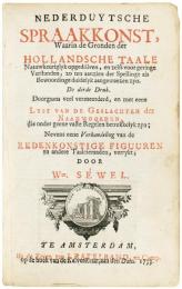 Nederduytsche Spraakkonst: Waarin De Gronden Der Hollandsche Taale. 　セウェル『オランダ語文法』　第３版