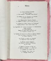 Menu du déjeuner offert à Leurs Majestés Britanniques Le Roi George VI et la Reine Elizabeth　英国王ジョージ6世とエリザベス妃のためのヴェルサイユ宮殿公式午餐メニュー