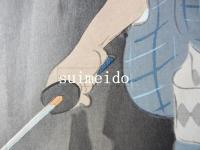 山口草平　木版画　刀を持つ男　（仮題）