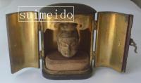 金銅仏仏頭　江戸時代の容器付