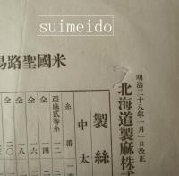 明治三十八年一月一日改正　北海道製麻株式会社製糸定価表