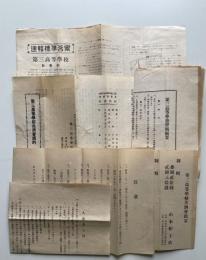 京都第三高等学校資料　学則摘要・共済会規約他　6点
