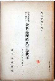 全国主要都市ニ於ケル食料品配給及市場状況　大正14年4月　其ノ2　中部地方
