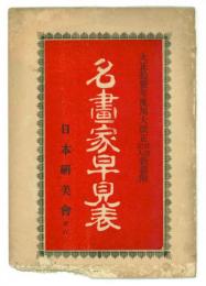 名画家早見表　大正11年度用大改正評価記入新番付