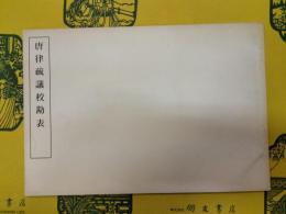 唐律疏議校勘表