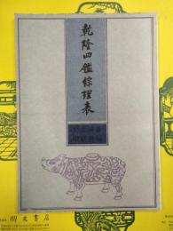 乾隆四鑑綜理表
